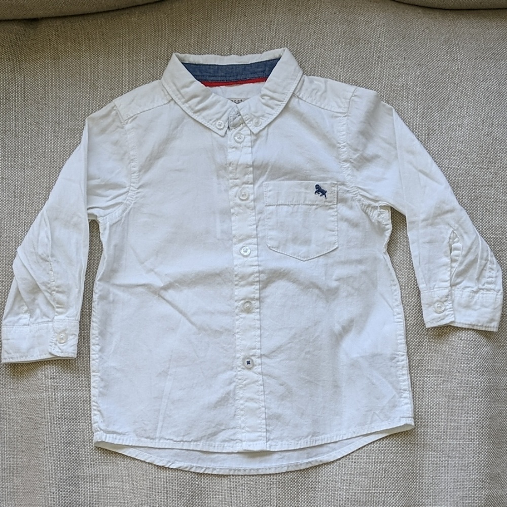 H&M Baby White Button Down Long-Sleeve Shirt